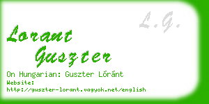 lorant guszter business card