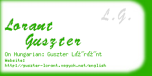 lorant guszter business card